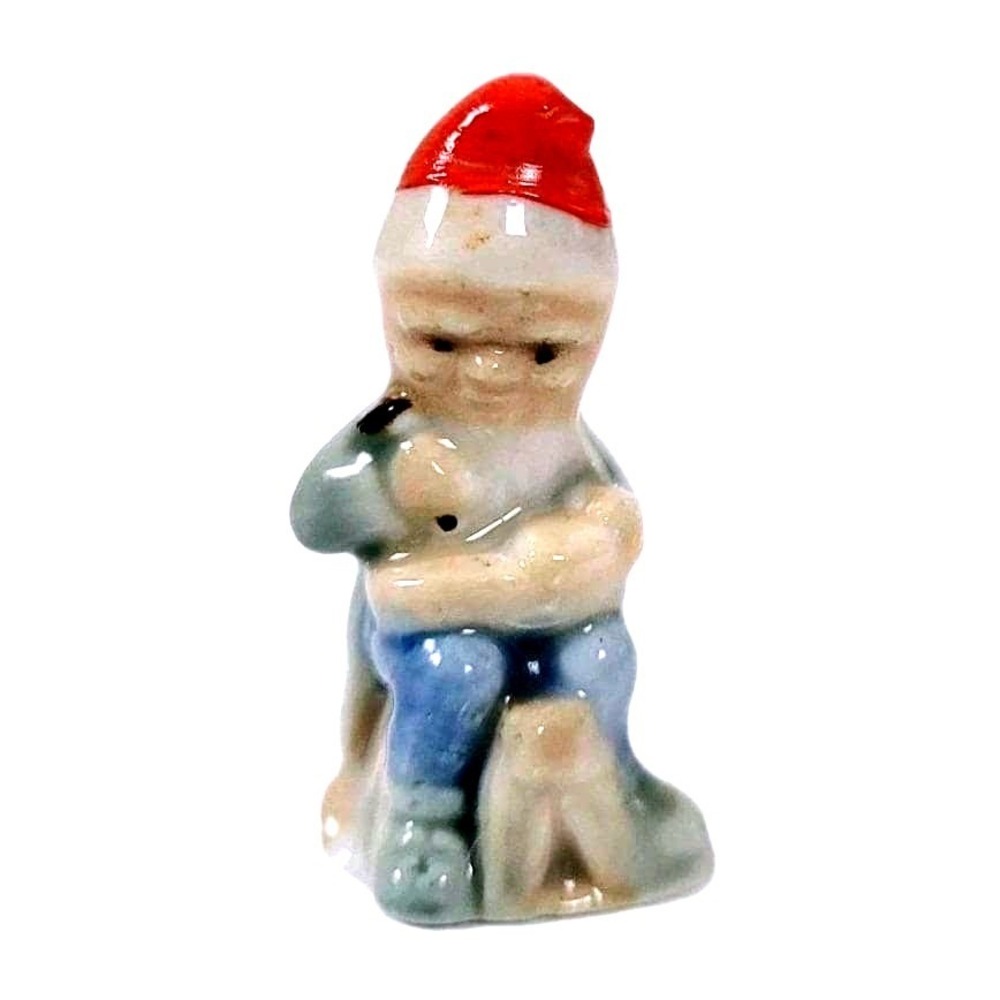 Vintage Wade Whimsies Ireland Miniature Cobbler Gnome Leprechaun Red Hat Elf